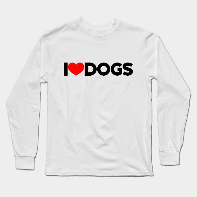 I Love Dogs Red Hearts Dog Lovers Long Sleeve T-Shirt by Luluca Shirts